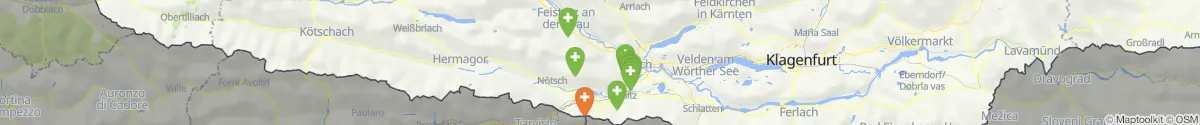 Map view for Pharmacies emergency services nearby Nötsch im Gailtal (Villach (Land), Kärnten)